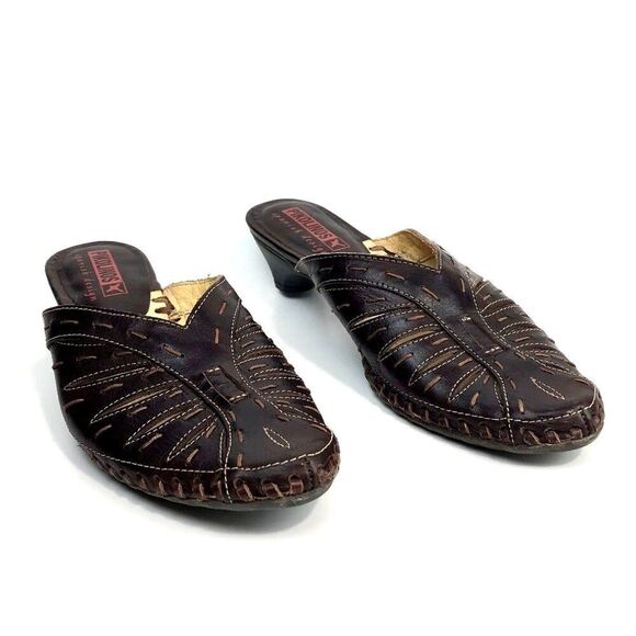 PIKOLINOS Women's Size 36 Leather Slip On Mule Shoes Bariloche Style - Picture 3 of 7